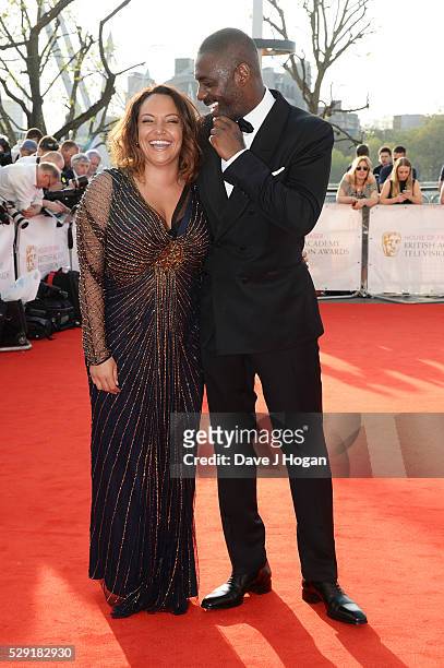 Idris Elba and Naiyana Garth attend the House Of Fraser British Academy Television Awards 2016 at the Royal Festival Hall on May 8, 2016 in London,...