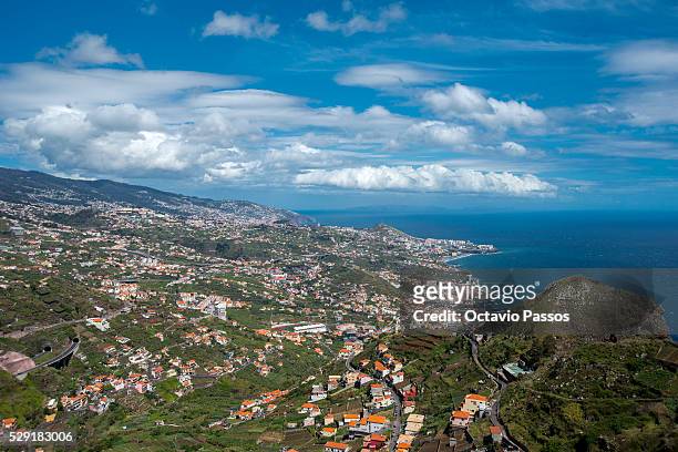 General view from Funchal city, the capital of Madeira Island on May 8, 2016 in Funchal, Madeira, Portugal.