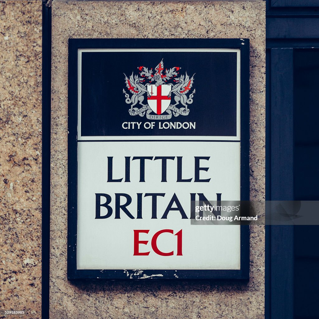 Street sign for Little Britain, London