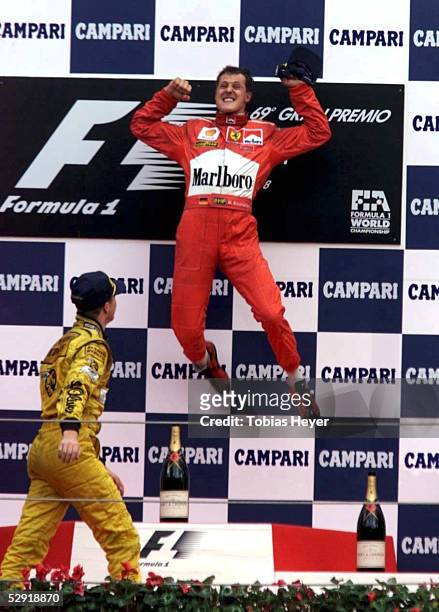 Von ITALIEN 1998, Monza 13.09.98, Michael SCHUMACHER/Ferrari , Ralf SCHUMACHER/Jordan-Mugen-Honda
