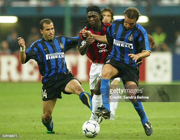 Champions League 02/03, Mailand; Inter Mailand - AC Mailand; Luigi DI BIAGIO/Inter, Clarence SEEDORF/AC Mailand, Cristiano ZANETTI/Inter