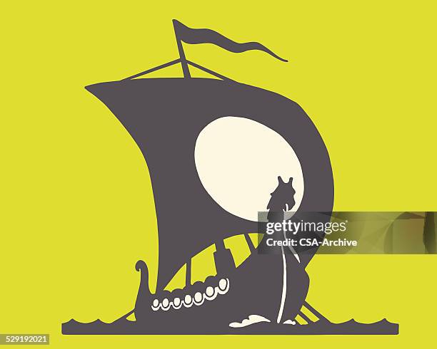 stockillustraties, clipart, cartoons en iconen met viking ship - vikingschip