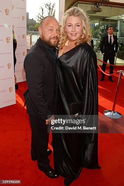 Stephen Graham and Hannah Walters attend the House Of Fraser British Academy Television Awards 2016 at the Royal Festival Hall on May 8, 2016 in...