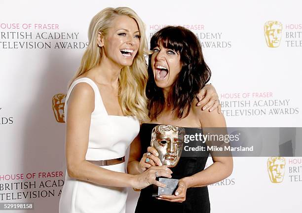 Claudia Winkleman and Tess Daly pose with the the Best Entertainment Programme award for 'Strictly Come Dancing' in the winners room at the House Of...