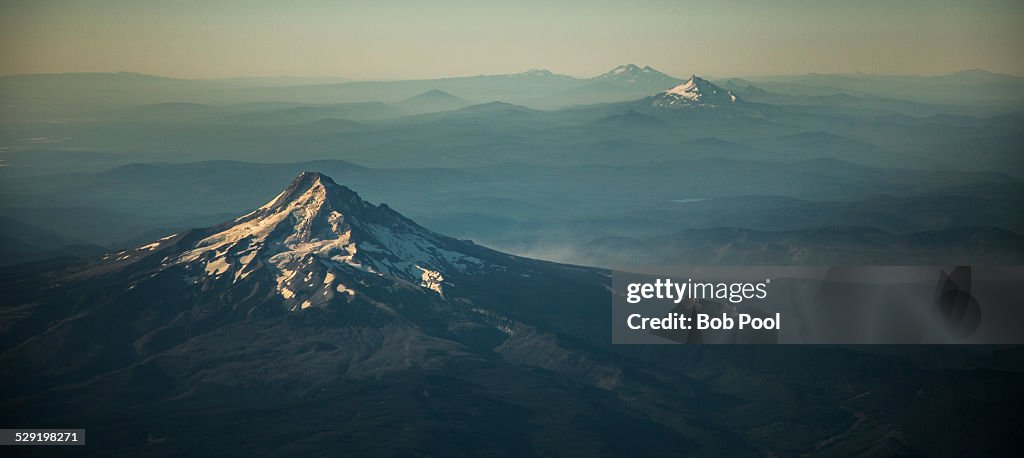 Aerial view of Mt Hood, Oregon