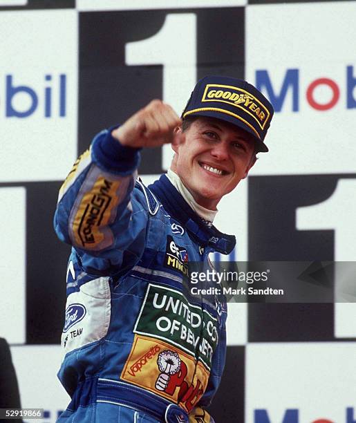 In Jerez 16.10.94, Sieger: Michael SCHUMACHER /Podium