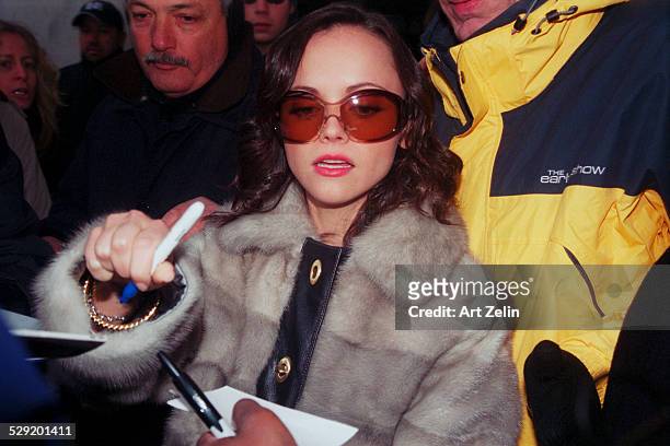 Christina Ricci signing autographs; circa 1990; New York.