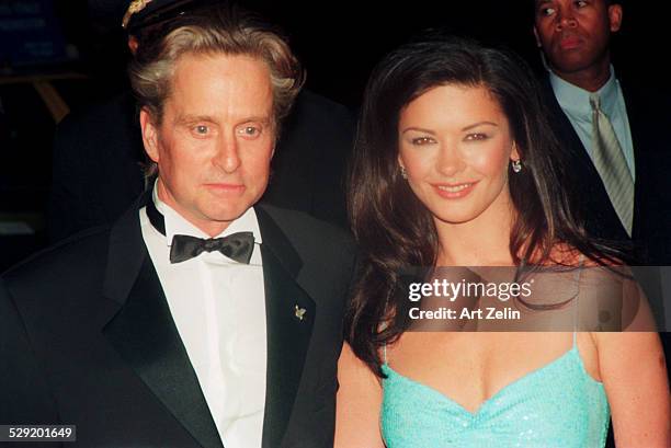 Catherine Zeta-Jones with her husband Michael Douglas; circa 1990; New York.