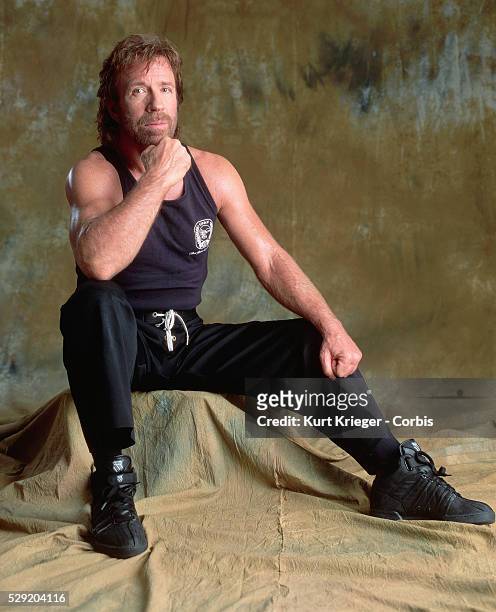 Portrait of the American actor Chuck Norris, taken in Munich, Germany. A former karate champion, Norris has starred in Missing in Action I-III, Delta...