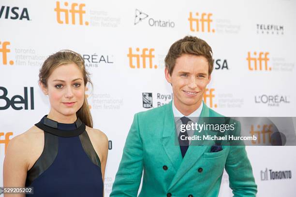 Actor Eddie Redmayne and his fiancee Hannah Bagshawe attend 'The Theory of Everything" premiere during the 2014 Toronto International Film Festival