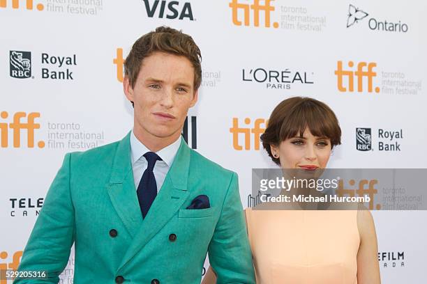 Actors Eddie Redmayne and Felicity Jones attend 'The Theory of Everything" premiere during the 2014 Toronto International Film Festival