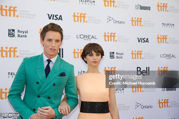 Actors Eddie Redmayne and Felicity Jones attend 'The Theory of Everything" premiere during the 2014 Toronto International Film Festival