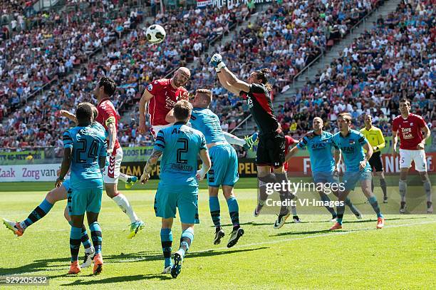 Ridgeciano Haps of AZ Alkmaar, Ben Rienstra of AZ Alkmaar, Mattias Johansson of AZ Alkmaar, Ruud Boymans of FC Utrecht , Markus Henriksen of AZ...