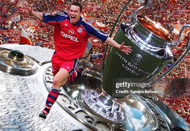 Am 23.05.01 in Mailand, FC BAYERN MUENCHEN - FC VALENCIA, Werden die Bayern nach der Meisterschale auch noch den Champions League Pokal nach Hause...