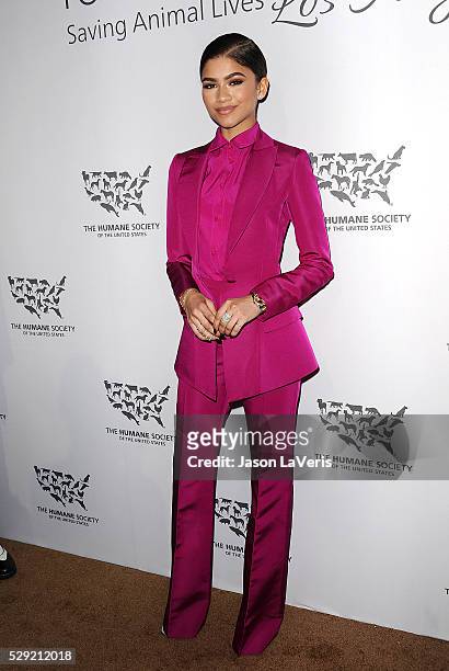 Zendaya attends The Humane Society of The United States' To The Rescue gala at Paramount Studios on May 07, 2016 in Hollywood, California.