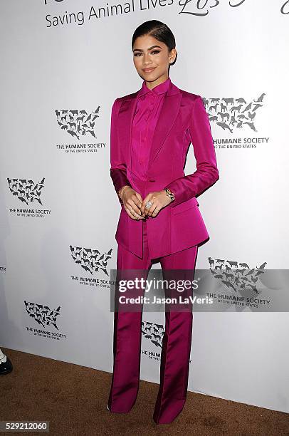 Zendaya attends The Humane Society of The United States' To The Rescue gala at Paramount Studios on May 07, 2016 in Hollywood, California.