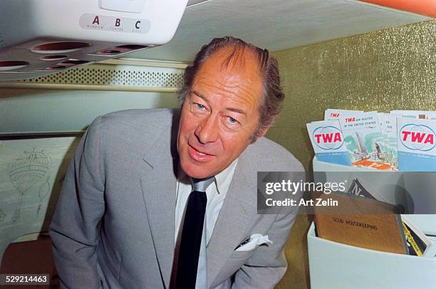 Rex Harrison on a TWA flight ; circa 1990; New York.