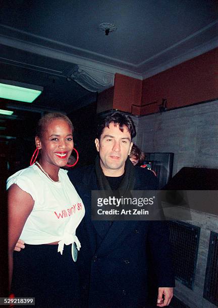 Robert De Niro posing with Toukie Smith ; circa 1990; New York.