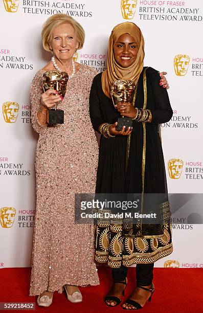 Mary Berry and Bake Off winner Nadiya Hussain, accepting the Feature award for "The Great British Bake Off", pose in the winners room at the House Of...