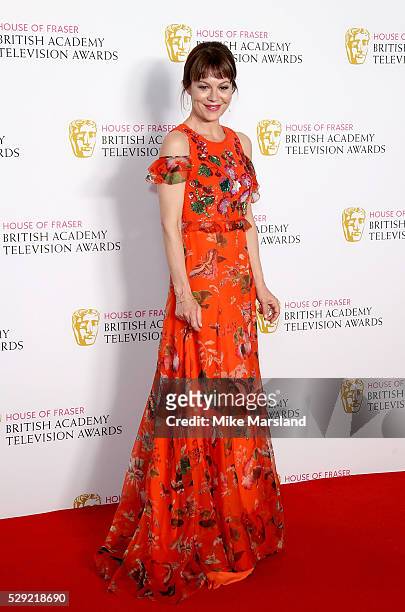 Helen McCrory poses in the winners room at the House Of Fraser British Academy Television Awards 2016 at the Royal Festival Hall on May 8, 2016 in...