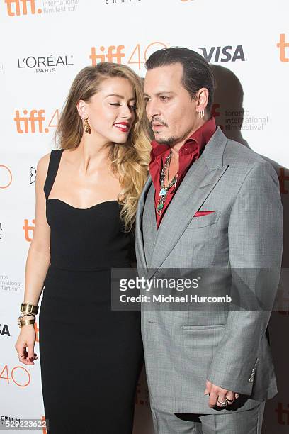 Johnny Depp at the "Black Mass" premiere during the 40th Toronto International Film Festival