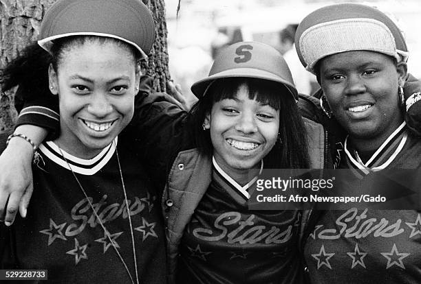 African-American members of the Northwood Little League baseball team, Baltimore, Maryland, 1993.