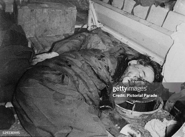 The body of Ngo Dinh Diem , former president of South Vietnam, in an armoured personnel carrier after his assassination in a CIA-backed coup led by...