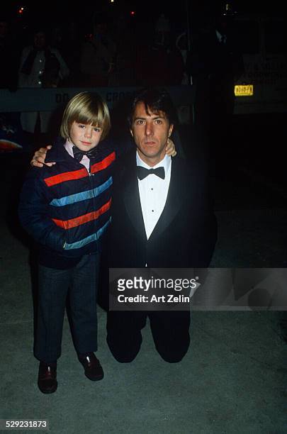 Dustin Hoffman with Justin Henry; who played the son in "Kramer vs Kramer"; circa 1970; New York.