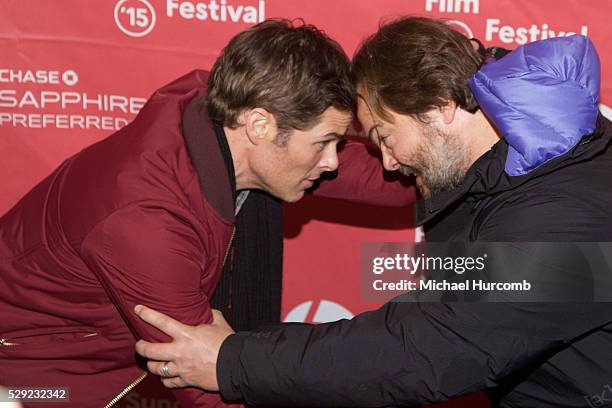 Actors James Marsden and Jack Black, attend "The D Train" premiere at the 2015 Sundance Film Festival