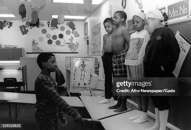 Students at Baltimore Langston Hughes Elementary School, Baltimore, Maryland, 1995.