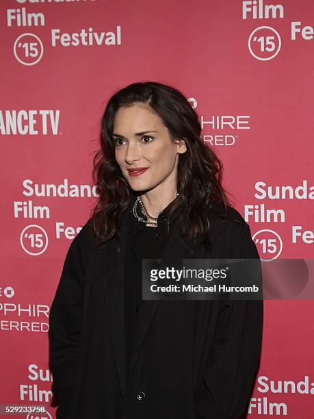 Actress Winona Ryder attends the "Experimenter" premiere at the 2015 Sundance Film Festival
