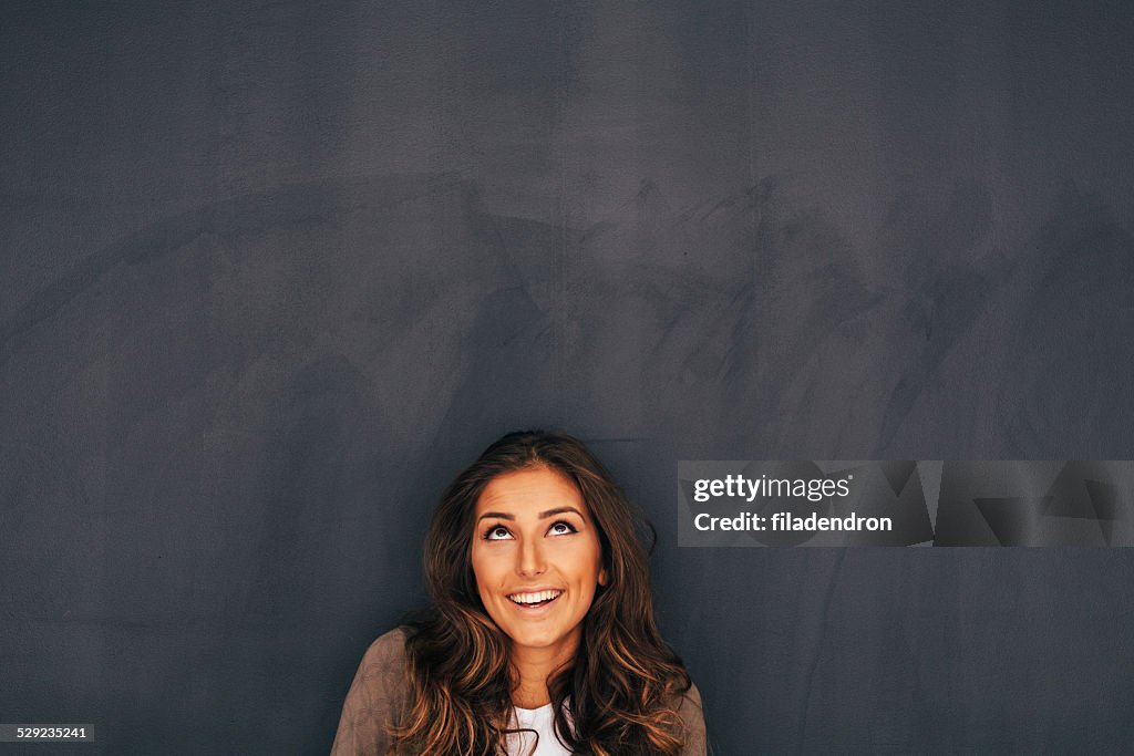 Woman Front of Blackboard