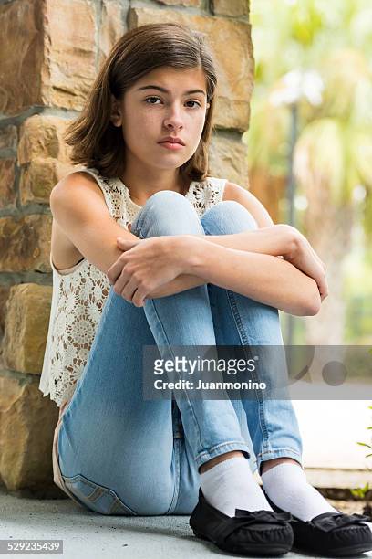 serious girl - cute 15 year old girls stock pictures, royalty-free photos & images