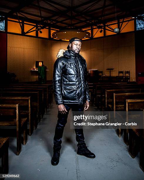 El Nino La Bonne Nouvelle, Musician, RAP, Catholic, Golgotha Music Association, photographed in Aulnay Sous Bois