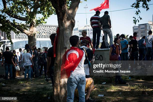 After leaving the square, Turkish protestors flod in and celebrate reclaiming the square. Protests in Istanbul, Turkey continue. Protests began as a...