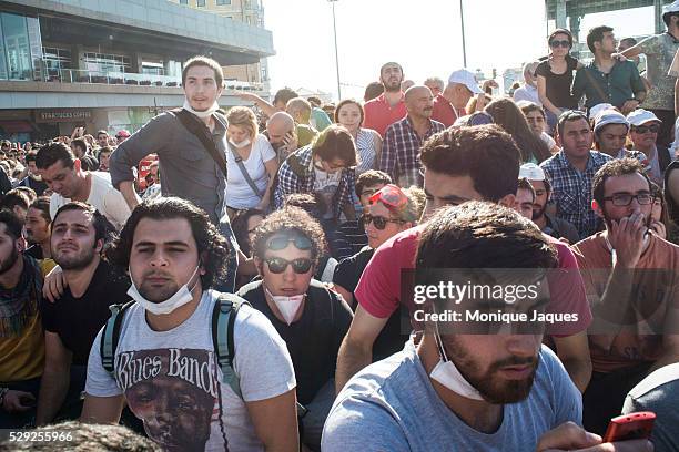 After leaving the square, Turkish protestors flod in and celebrate reclaiming the square. Protests in Istanbul, Turkey continue. Protests began as a...