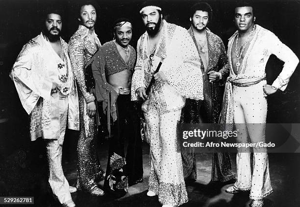 Members of the Isley Brothers musical group, 1960.