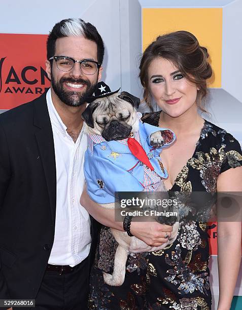 Guest, Doug the Pug and owner Leslie Mosier attend the 51st Academy of Country Music Awards at MGM Grand Garden Arena on April 3, 2016 in Las Vegas,...