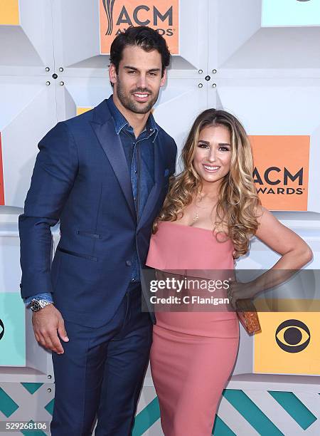 Eric Decker and Jessie James Decker attend the 51st Academy of Country Music Awards at MGM Grand Garden Arena on April 3, 2016 in Las Vegas, Nevada.