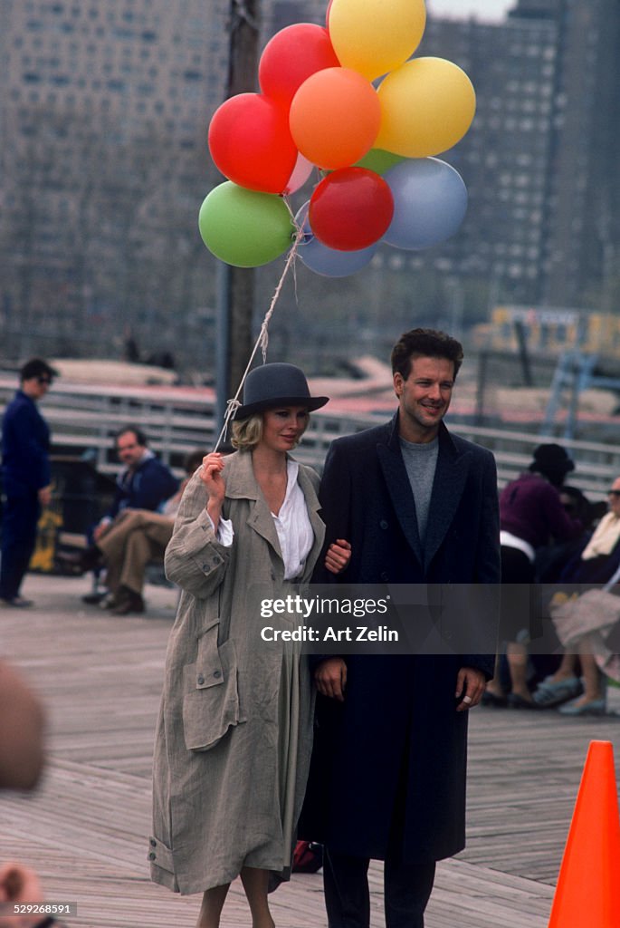 Mickey Rourke and Kim Basinger filming