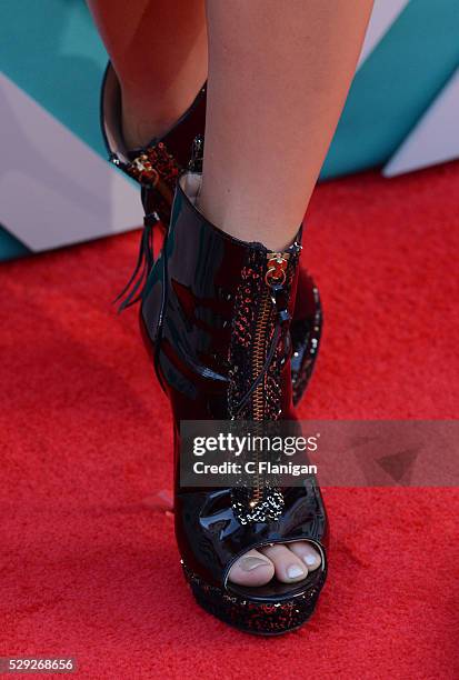 Singer Cassadee Pope, shoe detail, attends the 51st Academy Of Country Music Awards at MGM Grand Garden Arena on April 3, 2016 in Las Vegas, Nevada.