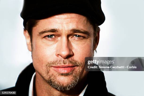 Brad Pitt before the premiere of the movie "The Tourist" in Rome