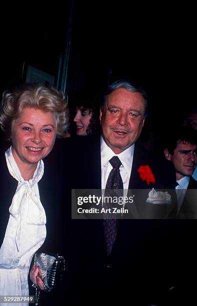 Jackie Gleason with is wife Marilyn Taylor at an event; circa 1970; New York.
