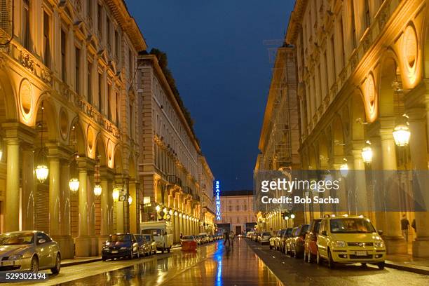 via roma in turin - via roma stock pictures, royalty-free photos & images
