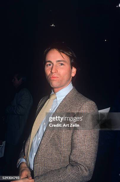 John Ritter in a tan checked jacket; circa 1970; New York.