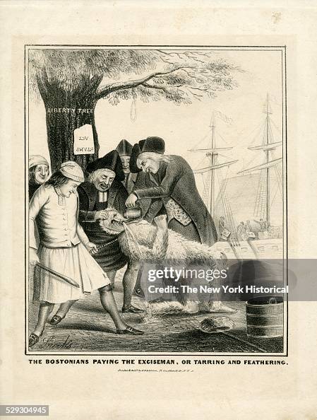 Tarring The Bostonians Paying the Exciseman, or Tarring and Feathering, 1774 ...