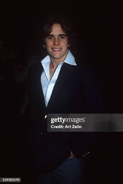 Matt Dillon in a blazer and white shirt; circa 1970; New York.