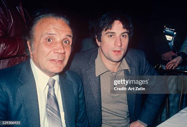 Robert De Niro and Jake LaMotta at the NY Film Critics Circle Award 1980 for Joe Pesci.