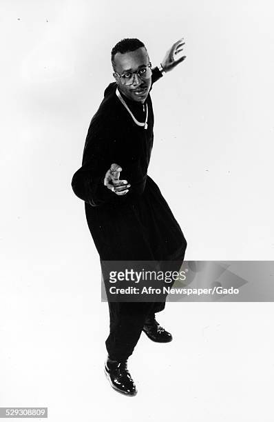 African-American rapper and actor MC Hammer, 1985.