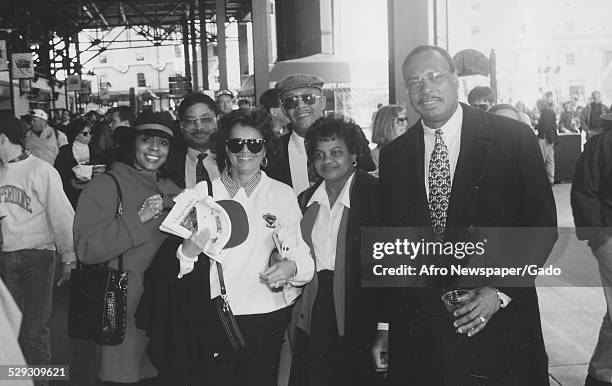 Fans of the Baltimore Orioles baseball team at Camden Yards baseball stadium during Major League Baseball Opening Day, April 6 Original Caption...